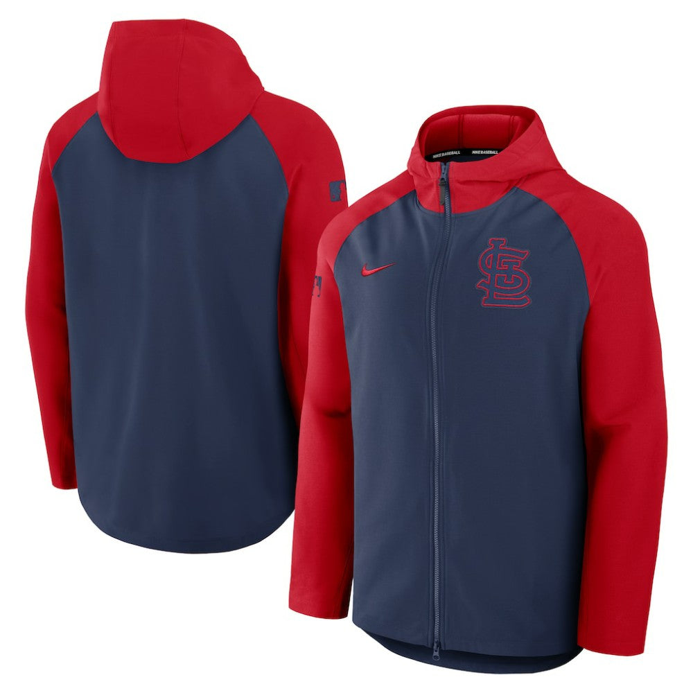St. Louis Cardinals Nike Authentic Collection Raglan Performance Full-Zip Jacket - Navy/Red - Nike Online