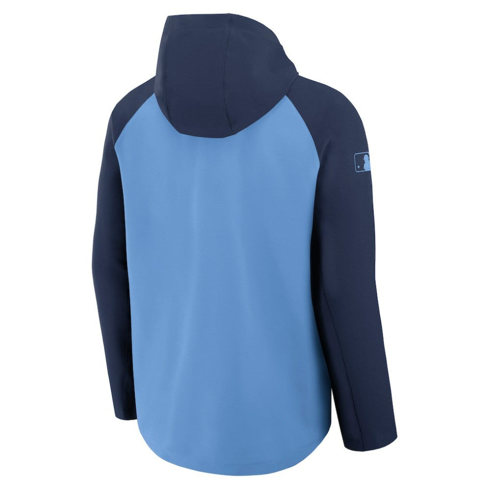 Tampa Bay Rays Nike Authentic Collection Raglan Performance Full-Zip Jacket - Light Blue/Navy - Nike Lifestyle