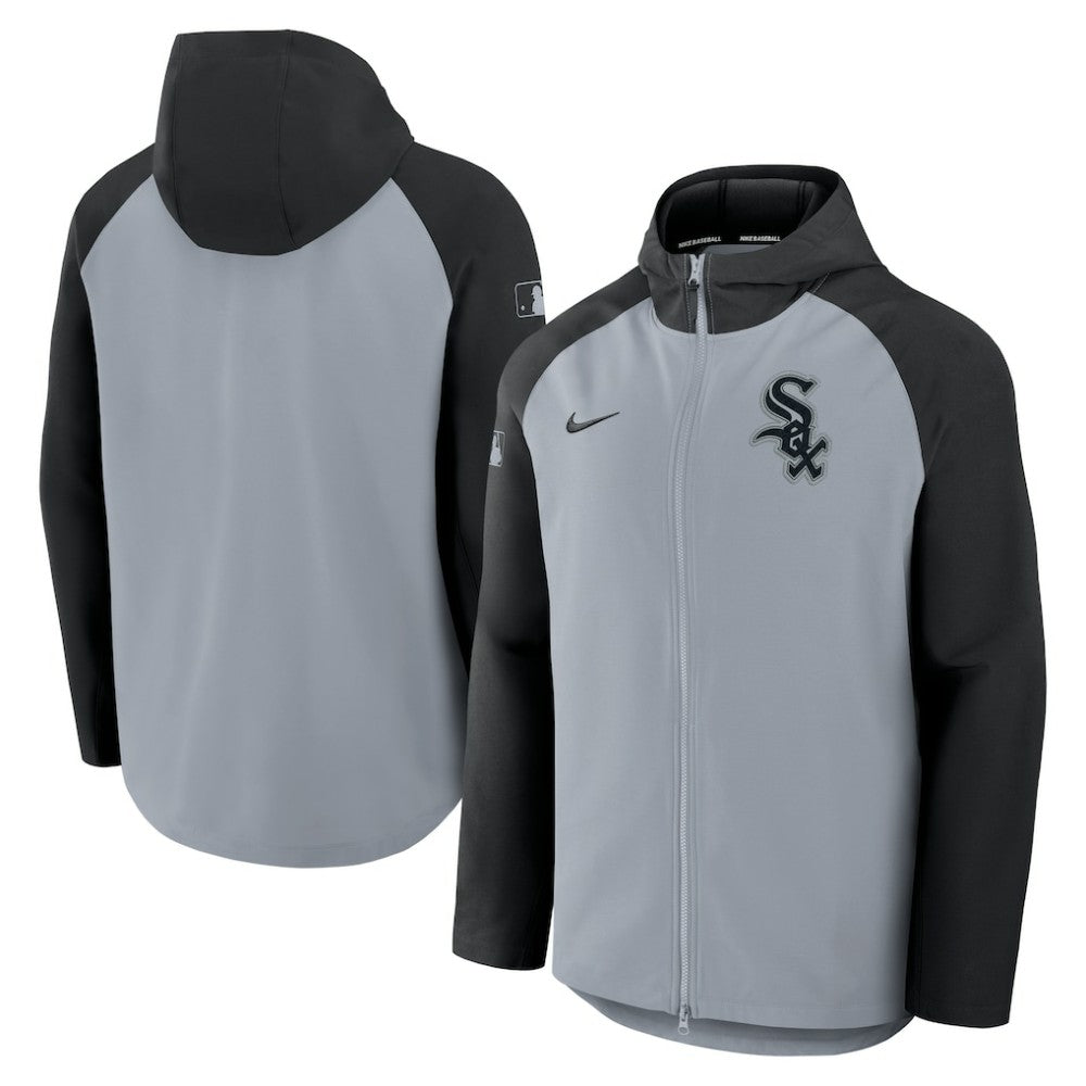 Chicago White Sox Nike Authentic Collection Raglan Performance Full-Zip Jacket - Gray/Black - Nike Online