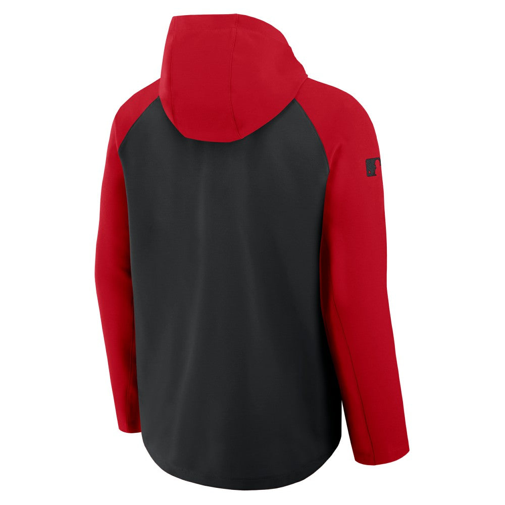 Cincinnati Reds Nike Authentic Collection Raglan Performance Full-Zip Jacket - Black/Red - Nike Sale