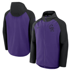 Colorado Rockies Nike Authentic Collection Raglan Performance Full-Zip Jacket - Purple/Black - Nike Online