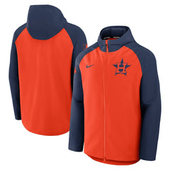 Houston Astros Nike Authentic Collection Raglan Performance Full-Zip Jacket - Orange/Navy - Nike on Sale