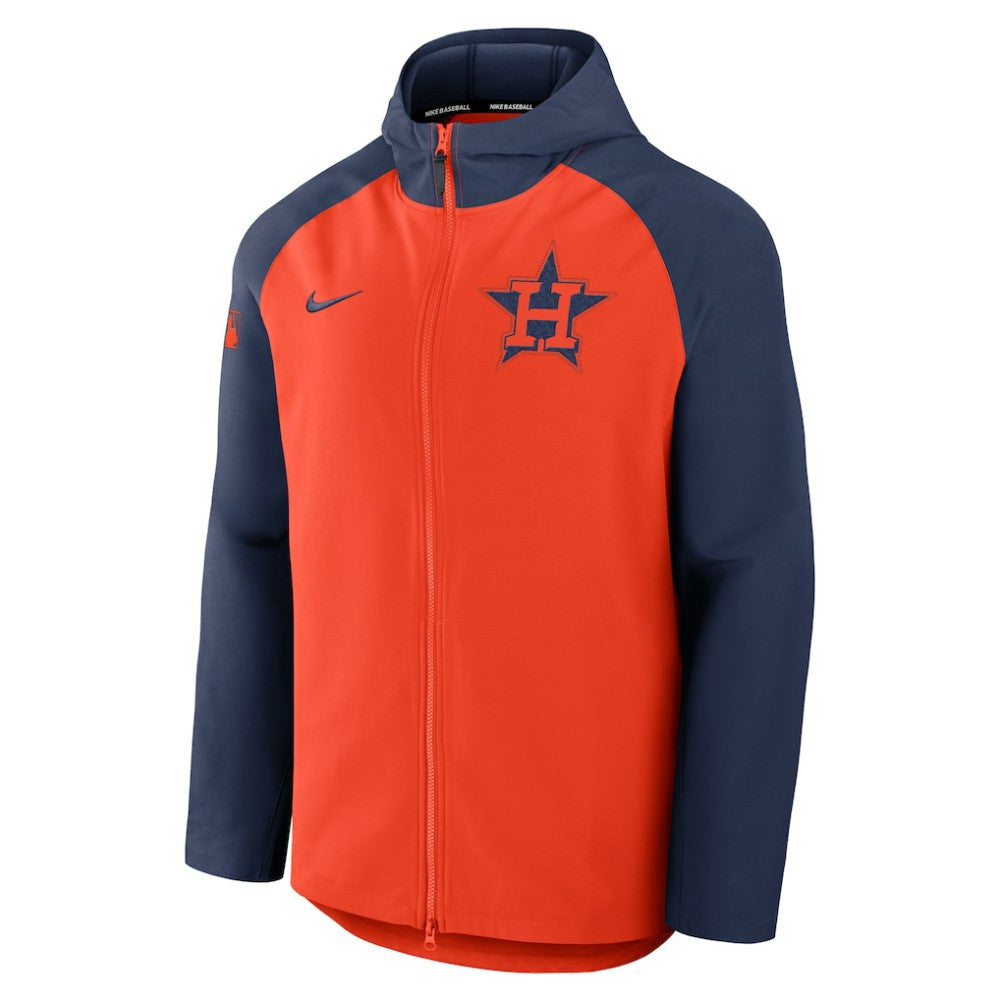 Houston Astros Nike Authentic Collection Raglan Performance Full-Zip Jacket - Orange/Navy - Nike on Sale
