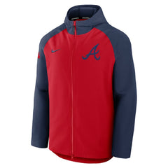 Atlanta Braves Nike Authentic Collection Raglan Performance Full-Zip Jacket - Red/Navy - Nike Lifestyle