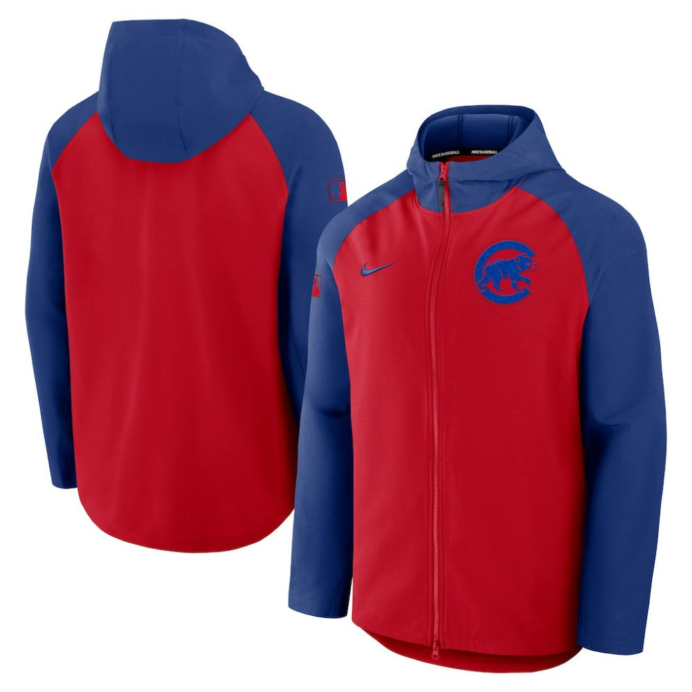 Chicago Cubs Nike Authentic Collection Raglan Performance Full-Zip Jacket - Red/Royal - Nike Sale