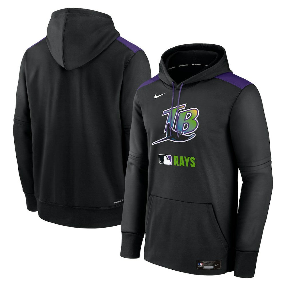 Tampa Bay Rays Nike Authentic Collection Performance Pullover Hoodie - Black - Nike Online