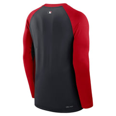 Washington Nationals Nike Authentic Collection Game Time Raglan Dri-FIT Long Sleeve T-Shirt - Navy/Red - Nike Lifestyle