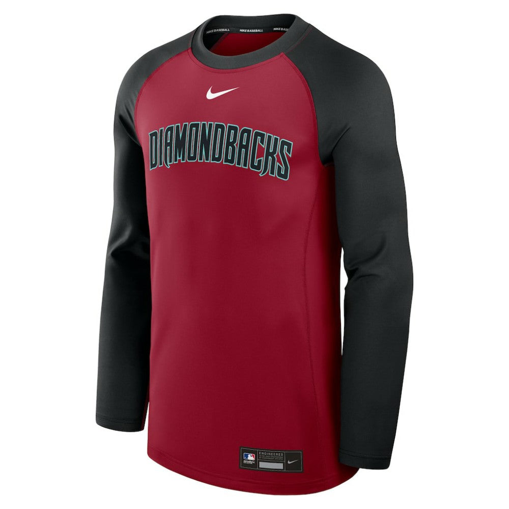 Arizona Diamondbacks Nike Authentic Collection Game Time Raglan Dri-FIT Long Sleeve T-Shirt - Red/Black - Nike Lifestyle