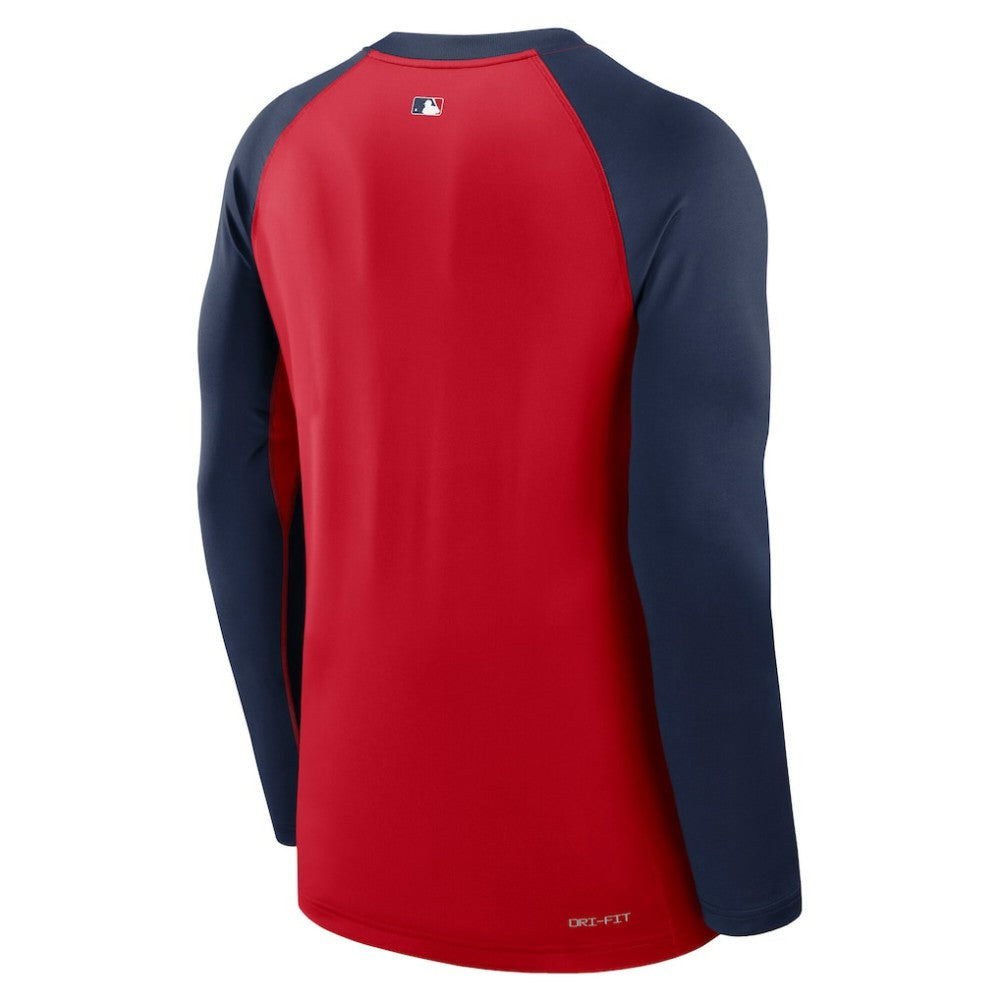 Atlanta Braves Nike Authentic Collection Game Time Raglan Dri-FIT Long Sleeve T-Shirt - Red/Navy - Nike Online