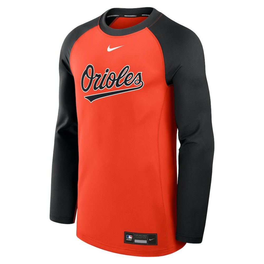 Baltimore Orioles Nike Authentic Collection Game Time Raglan Dri-FIT Long Sleeve T-Shirt - Orange/Black - Nike on Sale