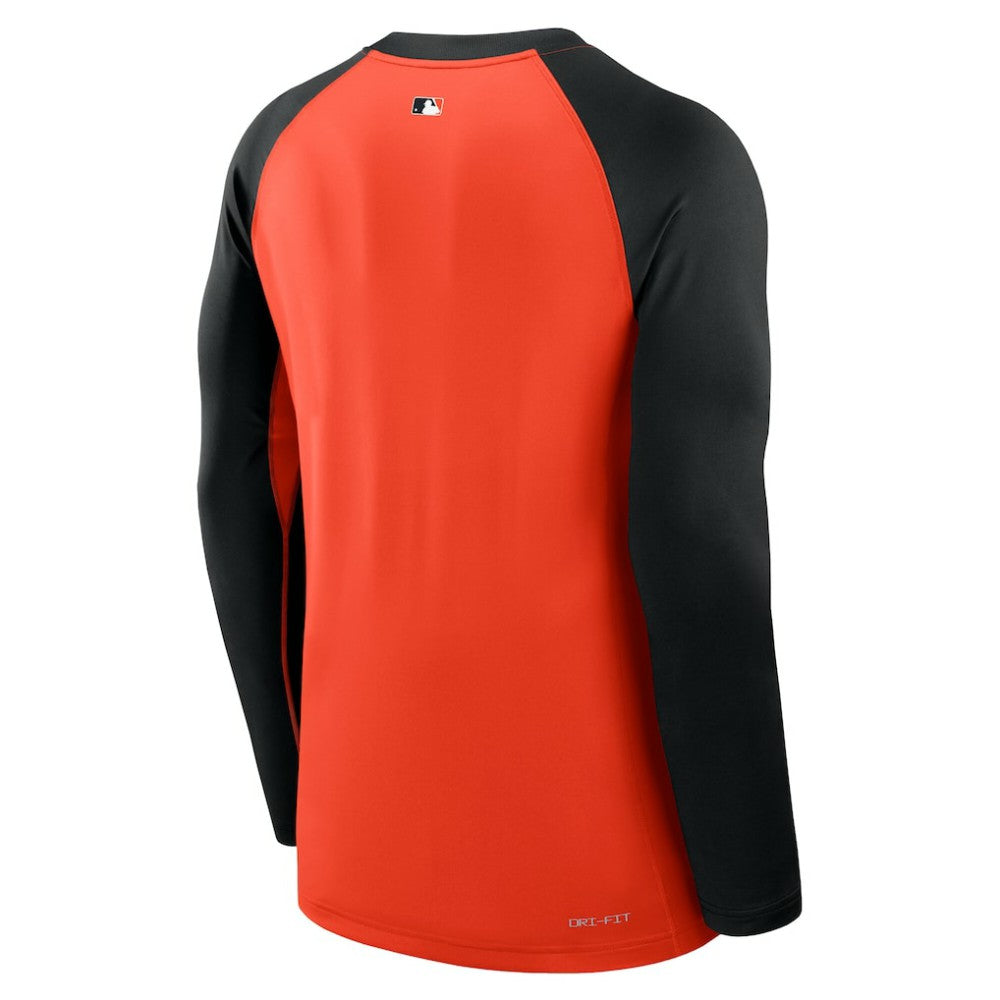 Baltimore Orioles Nike Authentic Collection Game Time Raglan Dri-FIT Long Sleeve T-Shirt - Orange/Black - Nike on Sale