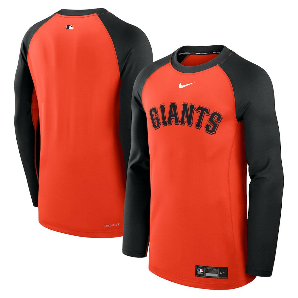 San Francisco Giants Nike Authentic Collection Game Time Raglan Dri-FIT Long Sleeve T-Shirt - Orange/Black - Nike Online
