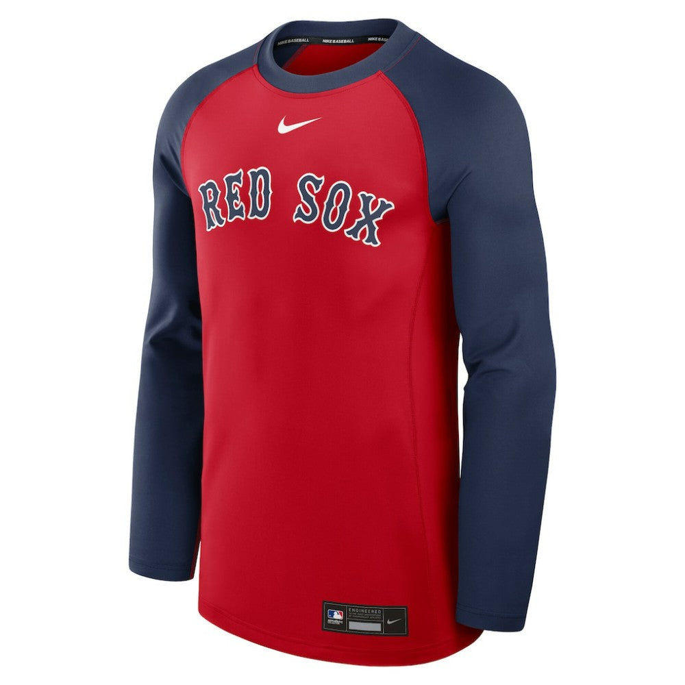 Boston Red Sox Nike Authentic Collection Game Time Raglan Dri-FIT Long Sleeve T-Shirt - Red/Navy - Nike Sale