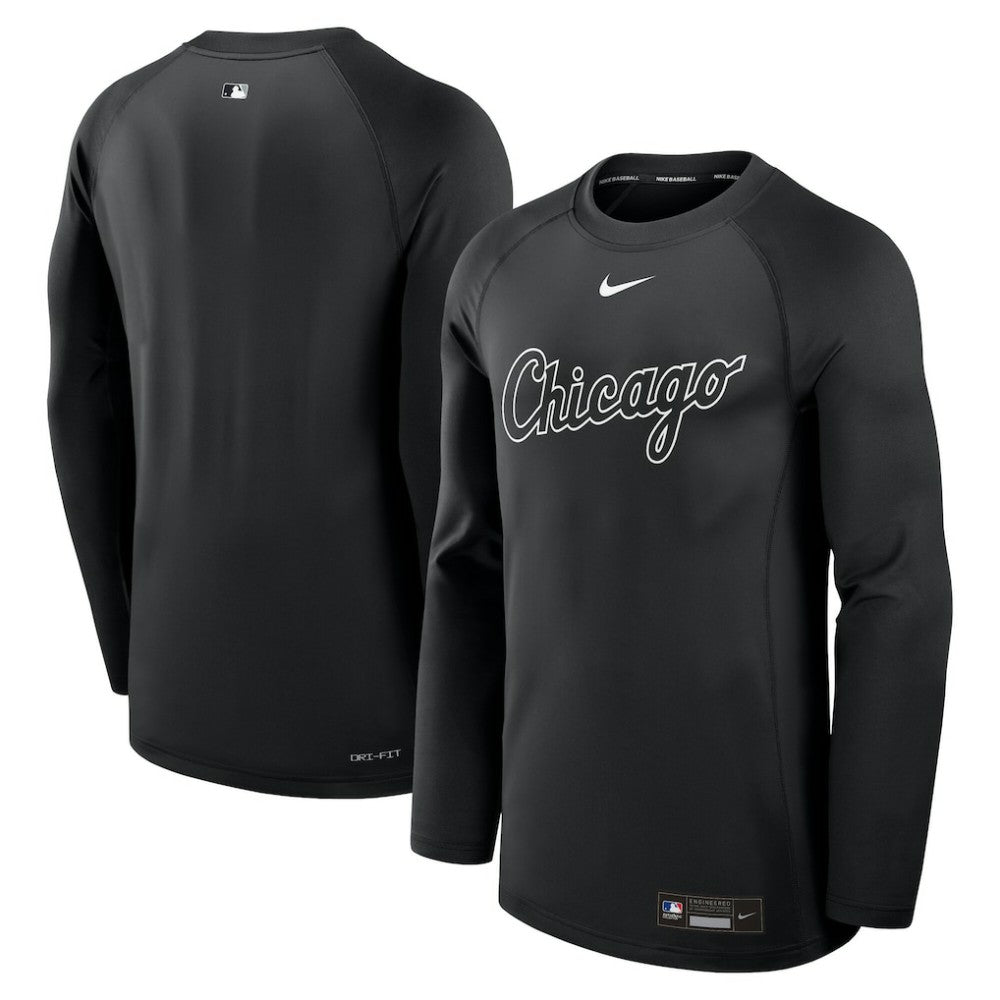 Chicago White Sox Nike Authentic Collection Game Time Raglan Dri-FIT Long Sleeve T-Shirt - Black - Nike Discount