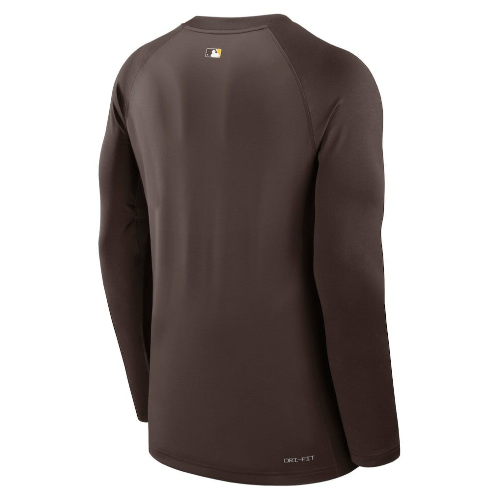 San Diego Padres Nike Authentic Collection Game Time Raglan Dri-FIT Long Sleeve T-Shirt - Brown - Nike on Sale
