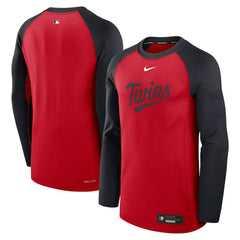 Minnesota Twins Nike Authentic Collection Game Time Raglan Dri-FIT Long Sleeve T-Shirt - Red/Navy - Nike Online