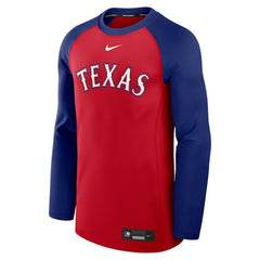 Texas Rangers Nike Authentic Collection Game Time Raglan Dri-FIT Long Sleeve T-Shirt - Red/Royal - Nike Discount