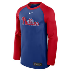 Philadelphia Phillies Nike Authentic Collection Game Time Raglan Performance Long Sleeve T-Shirt - Royal/Red - Nike Discount