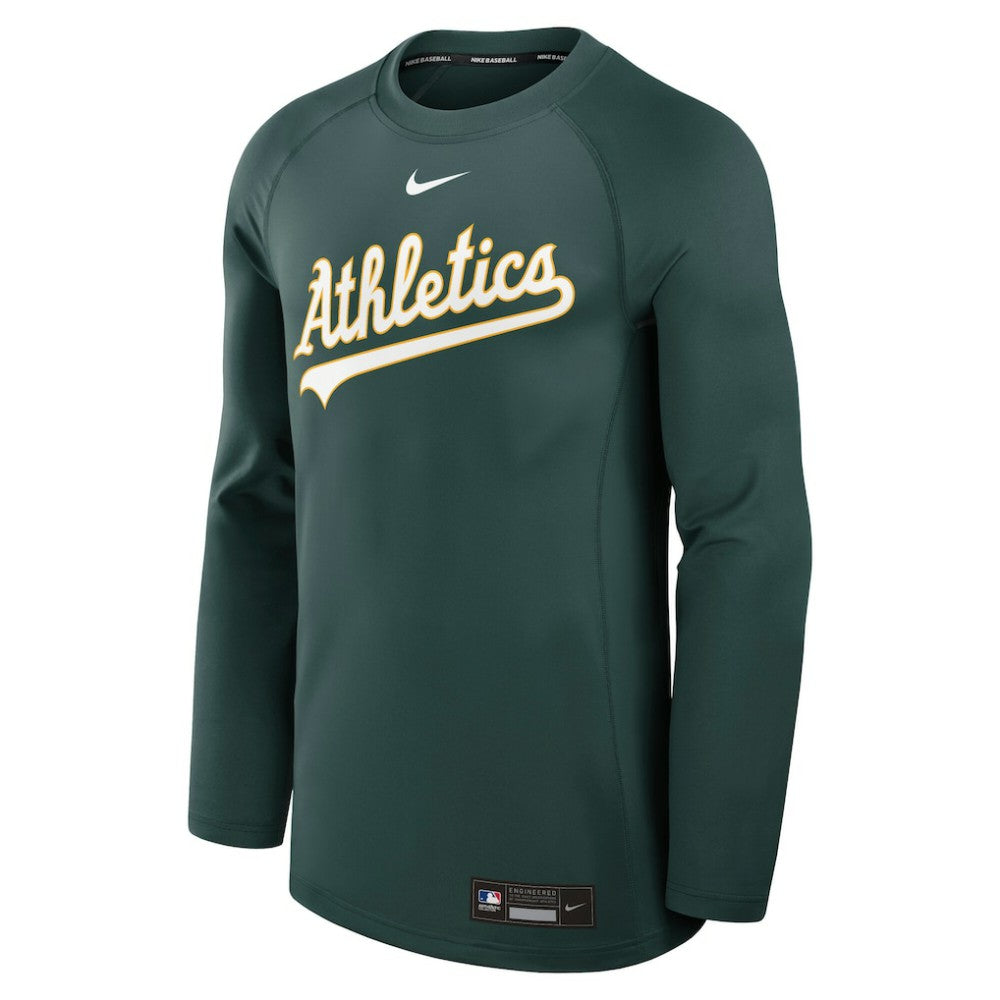 Athletics Nike Authentic Collection Game Time Raglan Dri-FIT Long Sleeve T-Shirt - Green - Nike Lifestyle