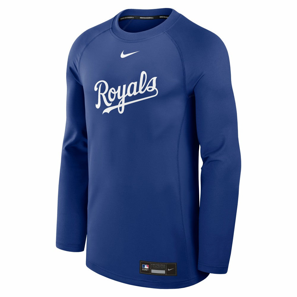 Kansas City Royals Nike Authentic Collection Game Time Raglan Dri-FIT Long Sleeve T-Shirt - Royal - Nike Discount