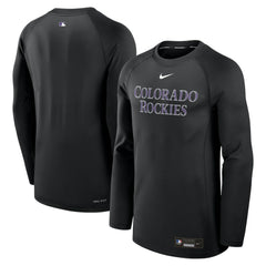 Colorado Rockies Nike Authentic Collection Game Time Raglan Dri-FIT Long Sleeve T-Shirt - Black - Nike Lifestyle