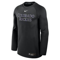 Colorado Rockies Nike Authentic Collection Game Time Raglan Dri-FIT Long Sleeve T-Shirt - Black - Nike Lifestyle