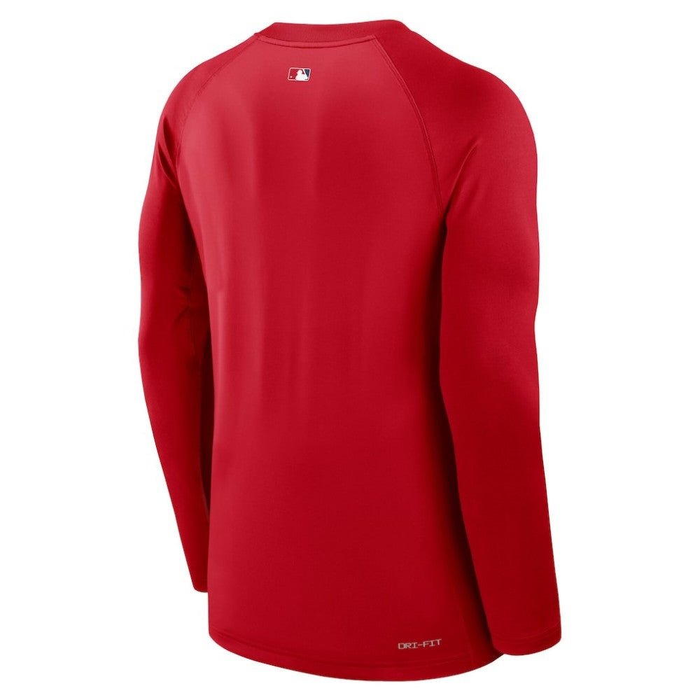 Los Angeles Angels Nike Authentic Collection Game Time Raglan Dri-FIT Long Sleeve T-Shirt - Red - Nike Discount