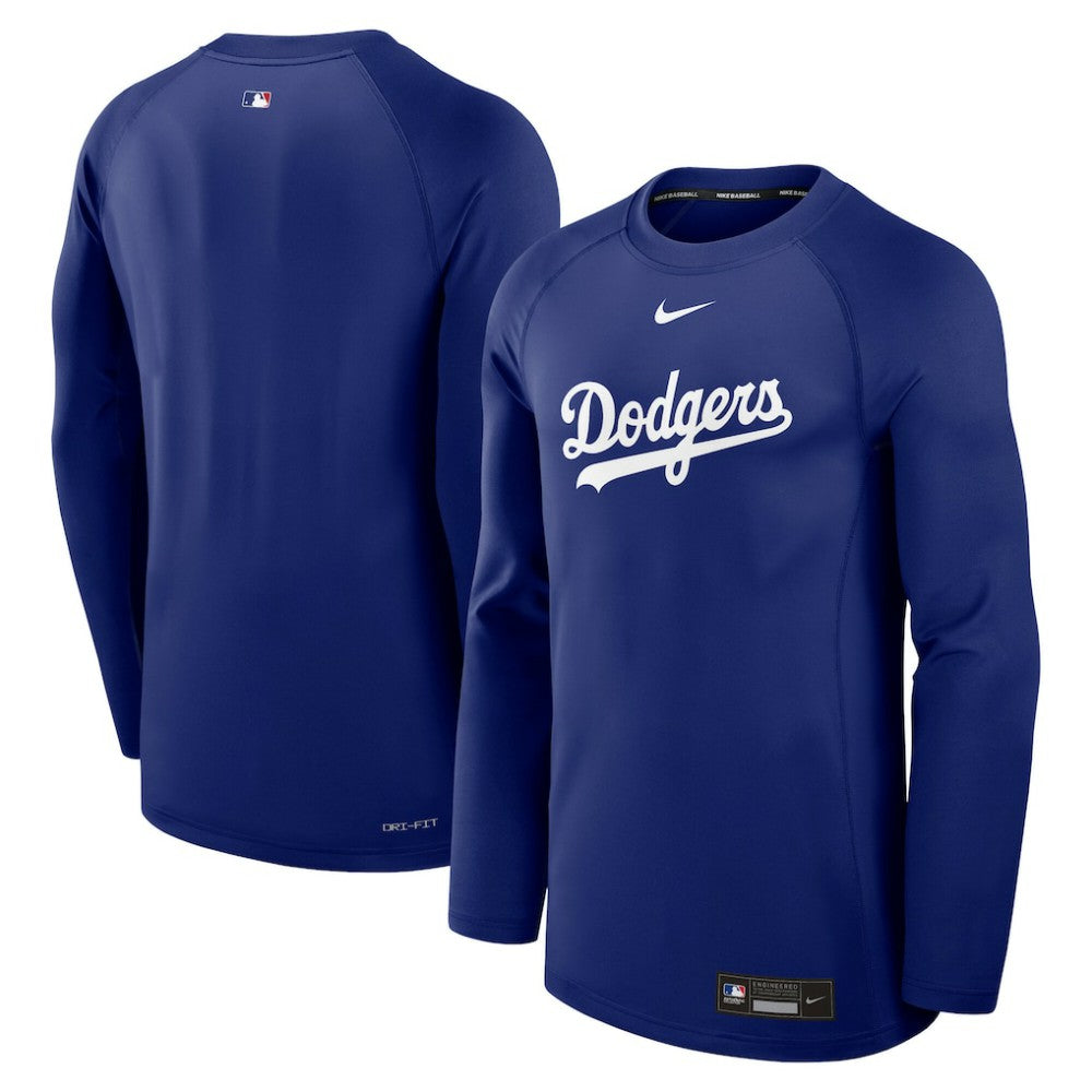 Los Angeles Dodgers Nike Authentic Collection Game Time Raglan Dri-FIT Long Sleeve T-Shirt - Royal - Nike Online