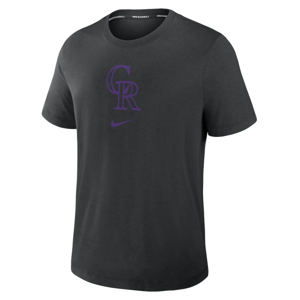 Colorado Rockies Nike Authentic Collection Early Work Tri-Blend Dri-FIT T-Shirt - Black - Nike Sale