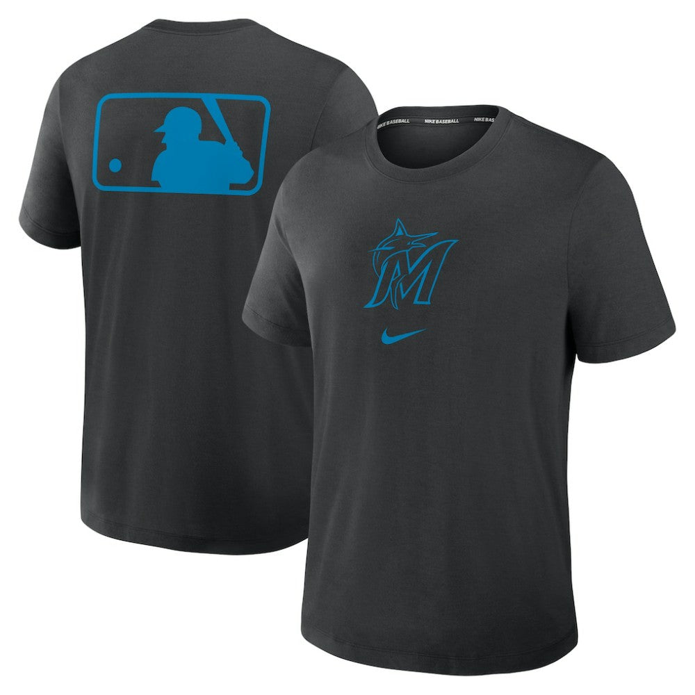 Miami Marlins Nike Authentic Collection Early Work Tri-Blend Dri-FIT T-Shirt - Black - Nike Online