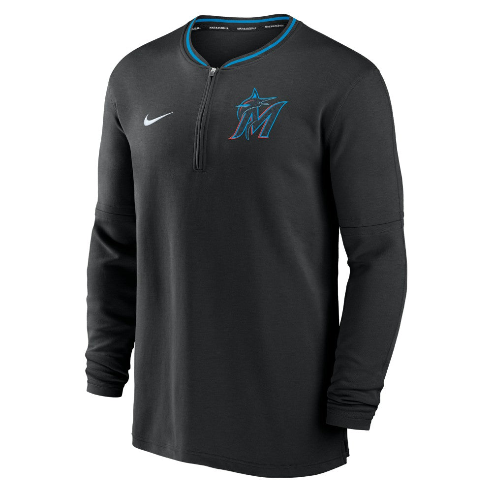 Miami Marlins Nike Authentic Collection Performance Half-Zip Top - Black - Nike Lifestyle