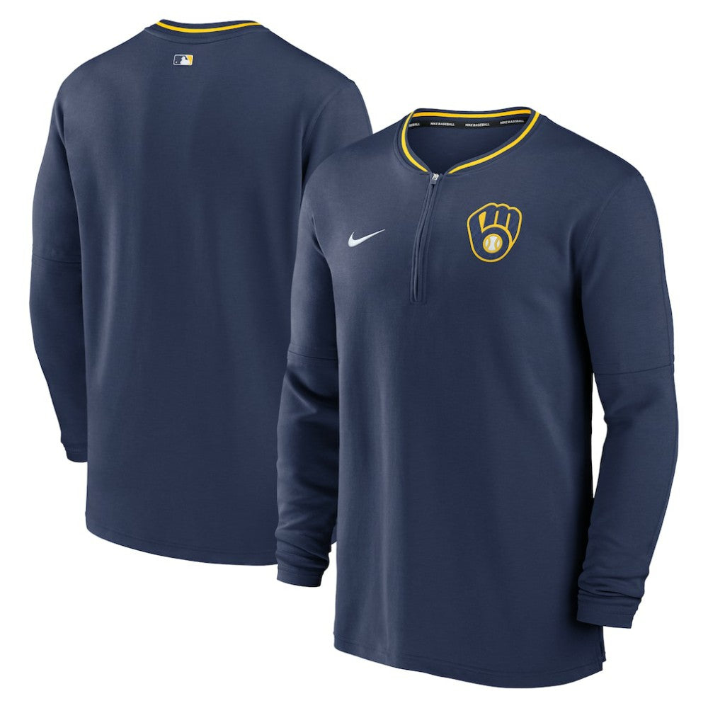 Milwaukee Brewers Nike Authentic Collection Performance Half-Zip Top - Navy - Nike Sale