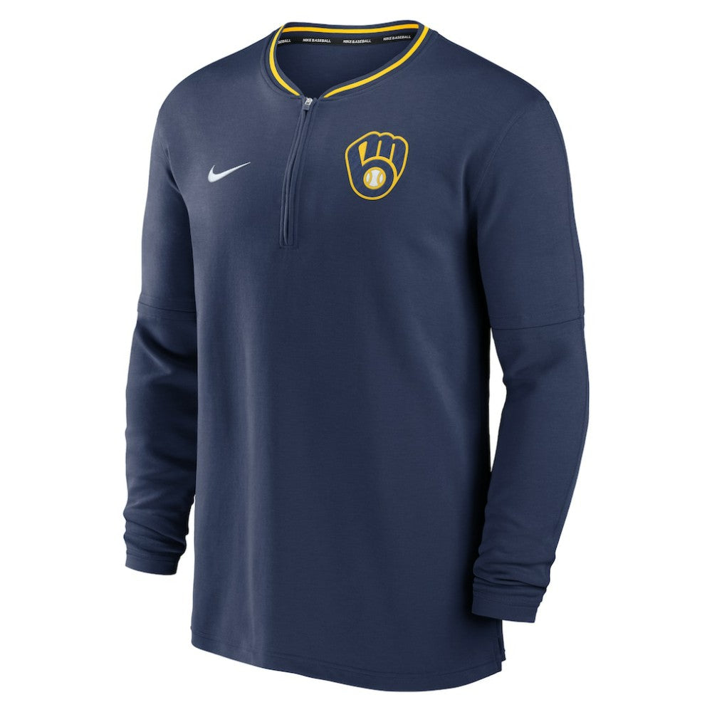 Milwaukee Brewers Nike Authentic Collection Performance Half-Zip Top - Navy - Nike Sale