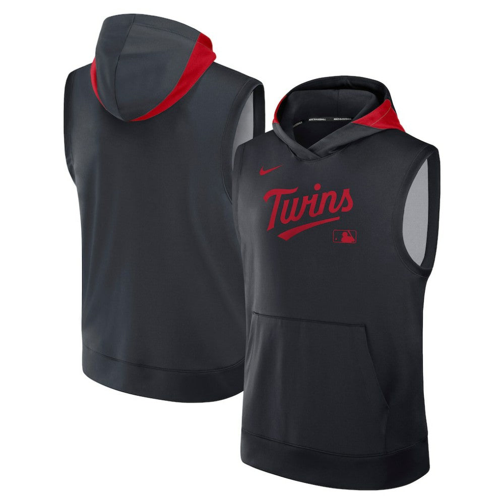Minnesota Twins Nike Authentic Collection Dri-FIT Sleeveless Hoodie - Navy - Nike on Sale