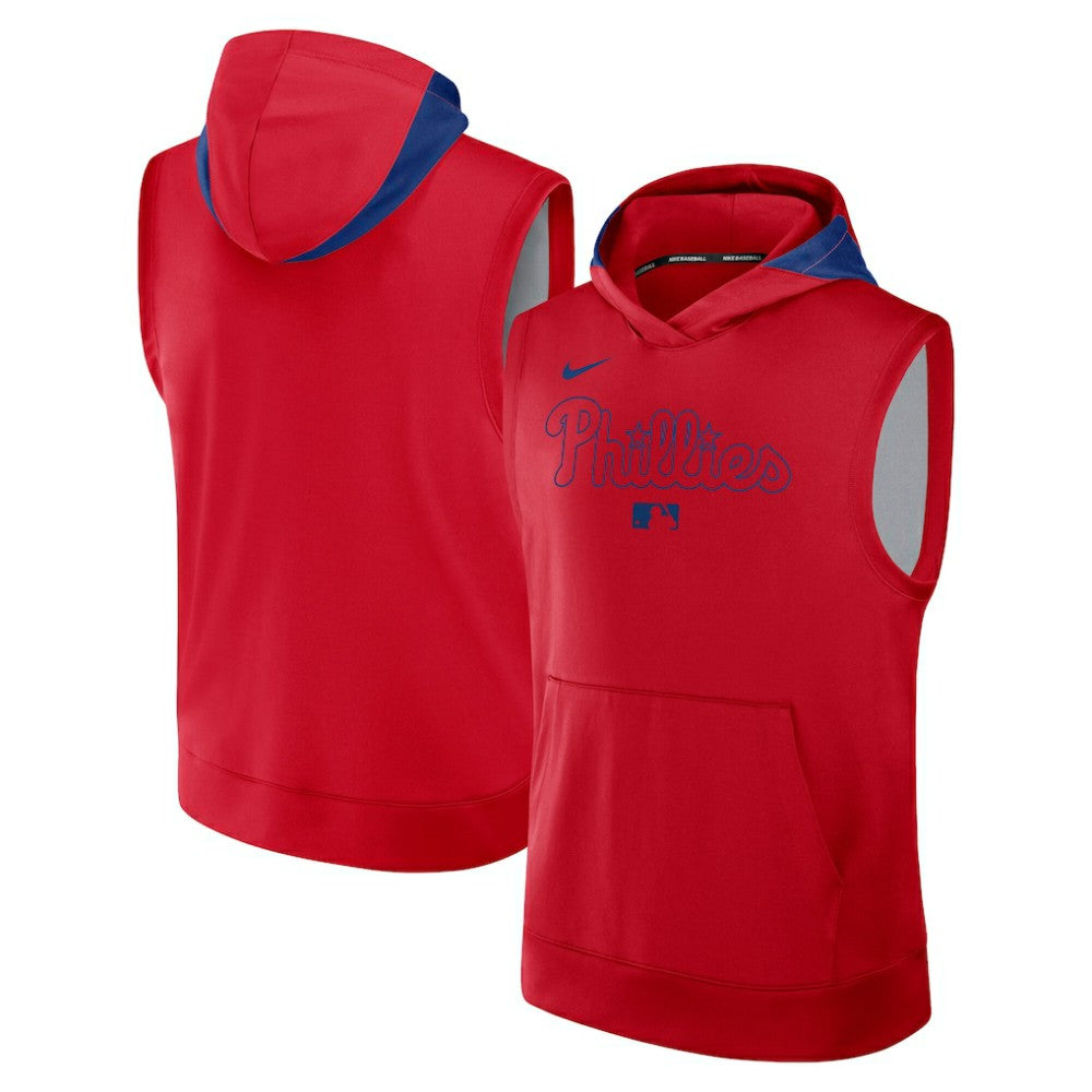 Philadelphia Phillies Nike Authentic Collection Dri-FIT Sleeveless Hoodie - Red - Nike on Sale
