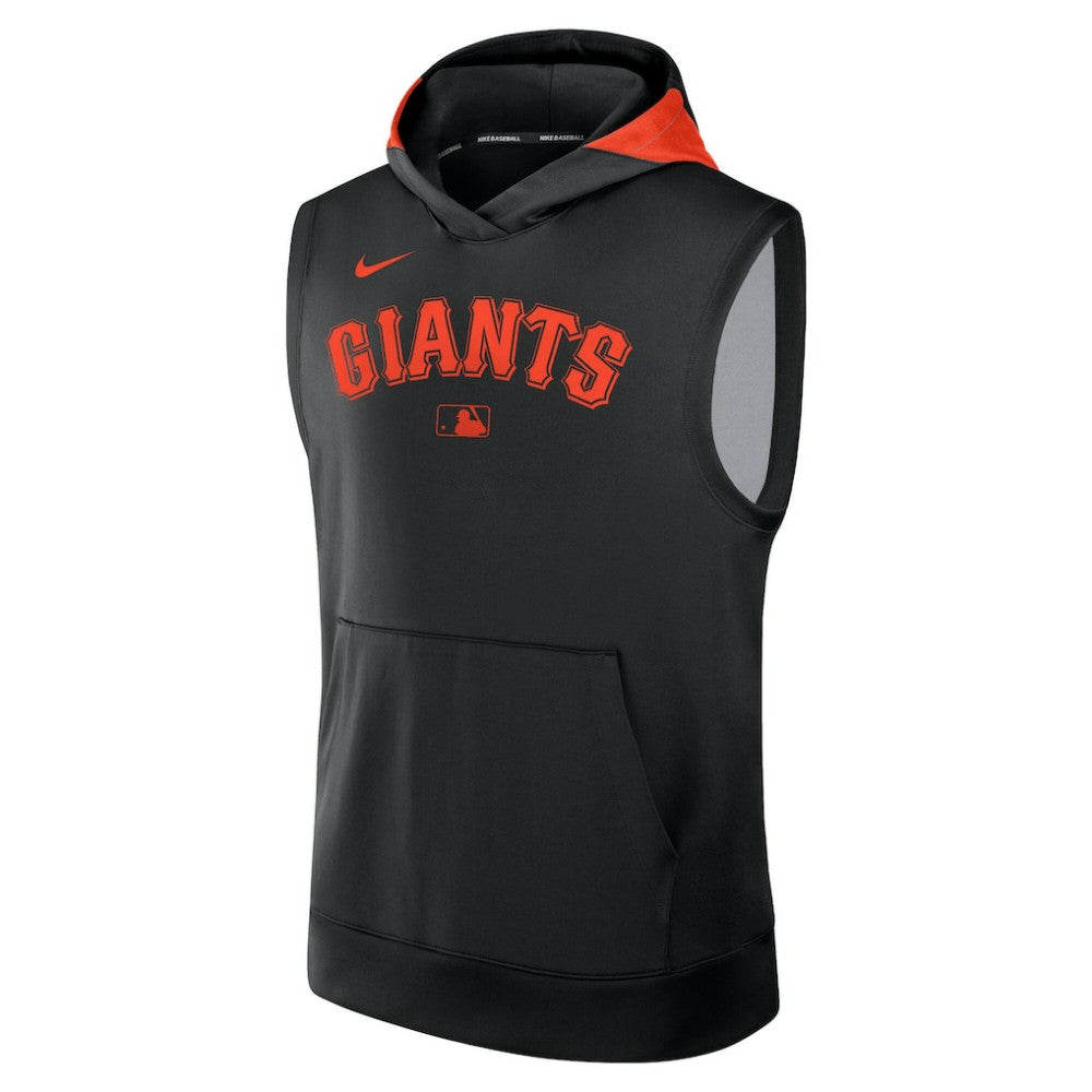 San Francisco Giants Nike Authentic Collection Dri-FIT Sleeveless Hoodie - Black - Nike Lifestyle
