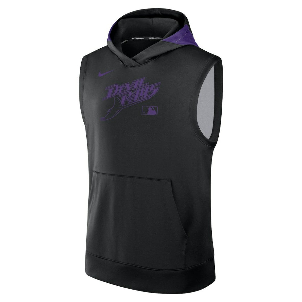 Tampa Bay Rays Nike Authentic Collection Dri-FIT Sleeveless Hoodie - Black - Nike Sale