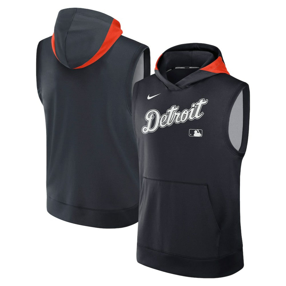 Detroit Tigers Nike Authentic Collection Dri-FIT Sleeveless Hoodie - Navy - Nike Online