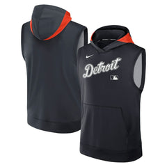 Detroit Tigers Nike Authentic Collection Dri-FIT Sleeveless Hoodie - Navy - Nike Online