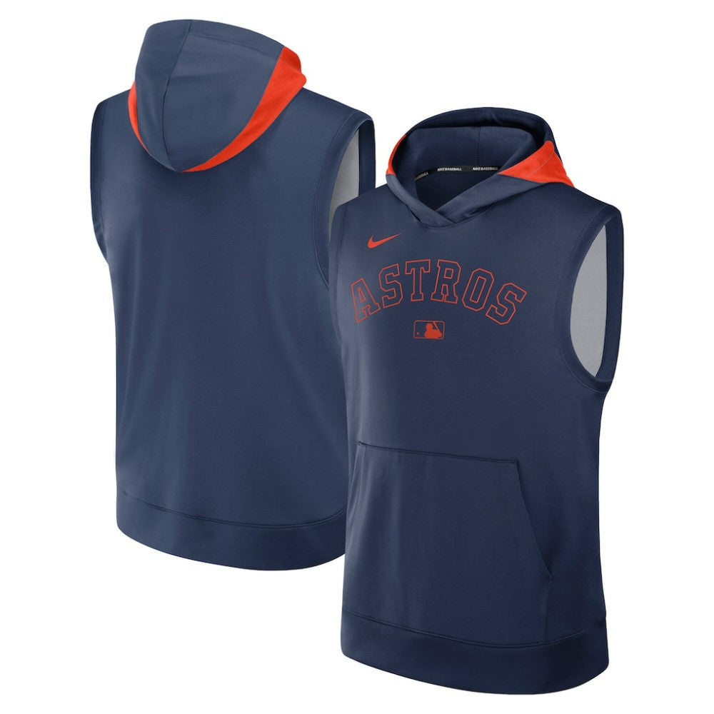 Houston Astros Nike Authentic Collection Dri-FIT Sleeveless Hoodie - Navy - Nike Sale