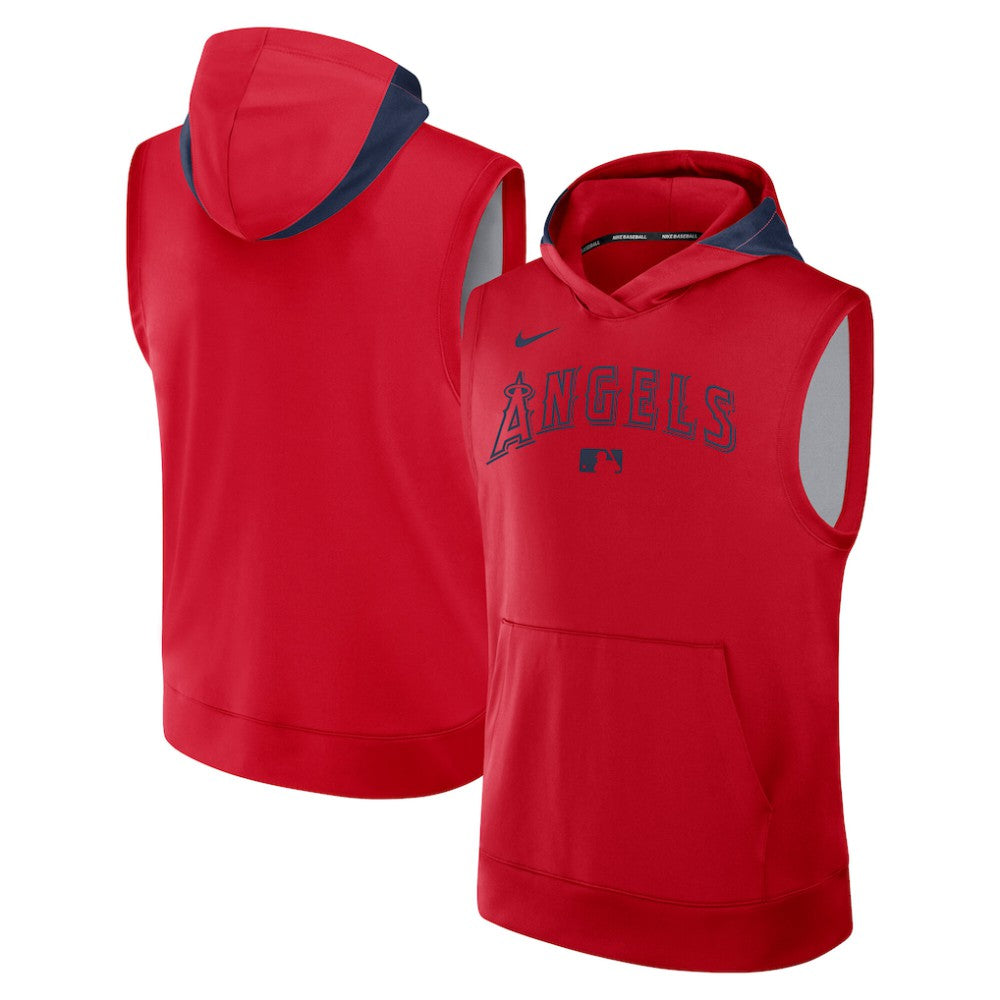 Los Angeles Angels Nike Authentic Collection Dri-FIT Sleeveless Hoodie - Red - Nike Discount