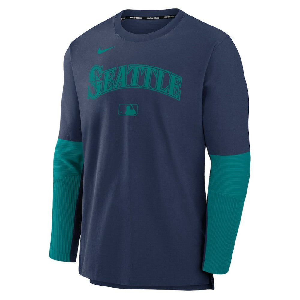 Seattle Mariners Nike Authentic Collection Player Dri-FIT Lightweight Pullover  - Navy/Teal - Nike on Sale