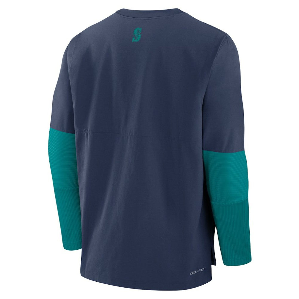 Seattle Mariners Nike Authentic Collection Player Dri-FIT Lightweight Pullover  - Navy/Teal - Nike on Sale
