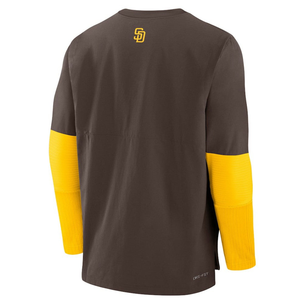 San Diego Padres Nike Authentic Collection Player Dri-FIT Lightweight Pullover  - Brown/Gold - Nike on Sale