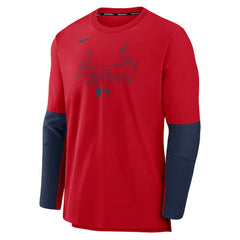 St. Louis Cardinals Nike Authentic Collection Player Dri-FIT Lightweight Pullover  - Red/Navy - Nike on Sale