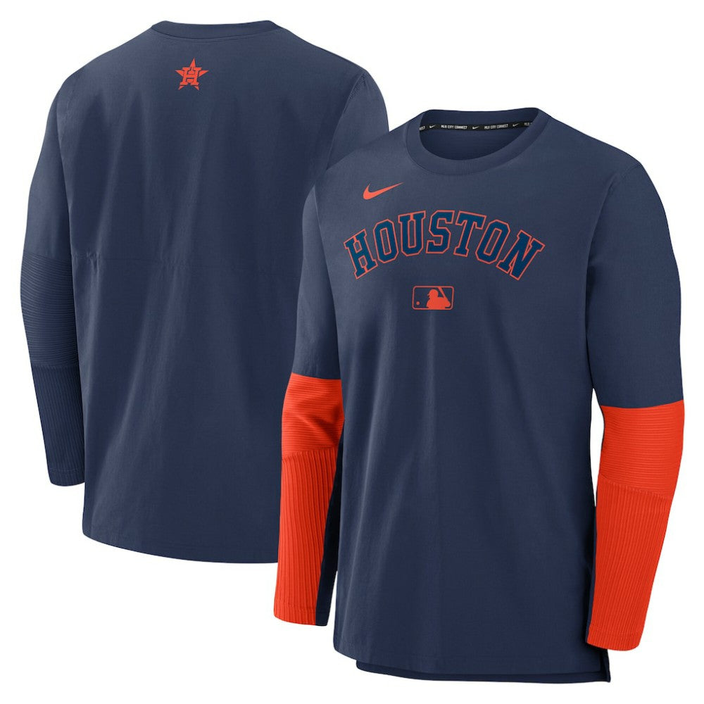 Houston Astros Nike Authentic Collection Player Dri-FIT Lightweight Pullover  - Navy/Orange - Nike Lifestyle