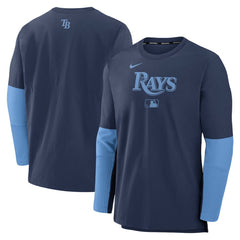 Tampa Bay Rays Nike Authentic Collection Player Dri-FIT Lightweight Pullover  - Navy/Light Blue - Nike Lifestyle