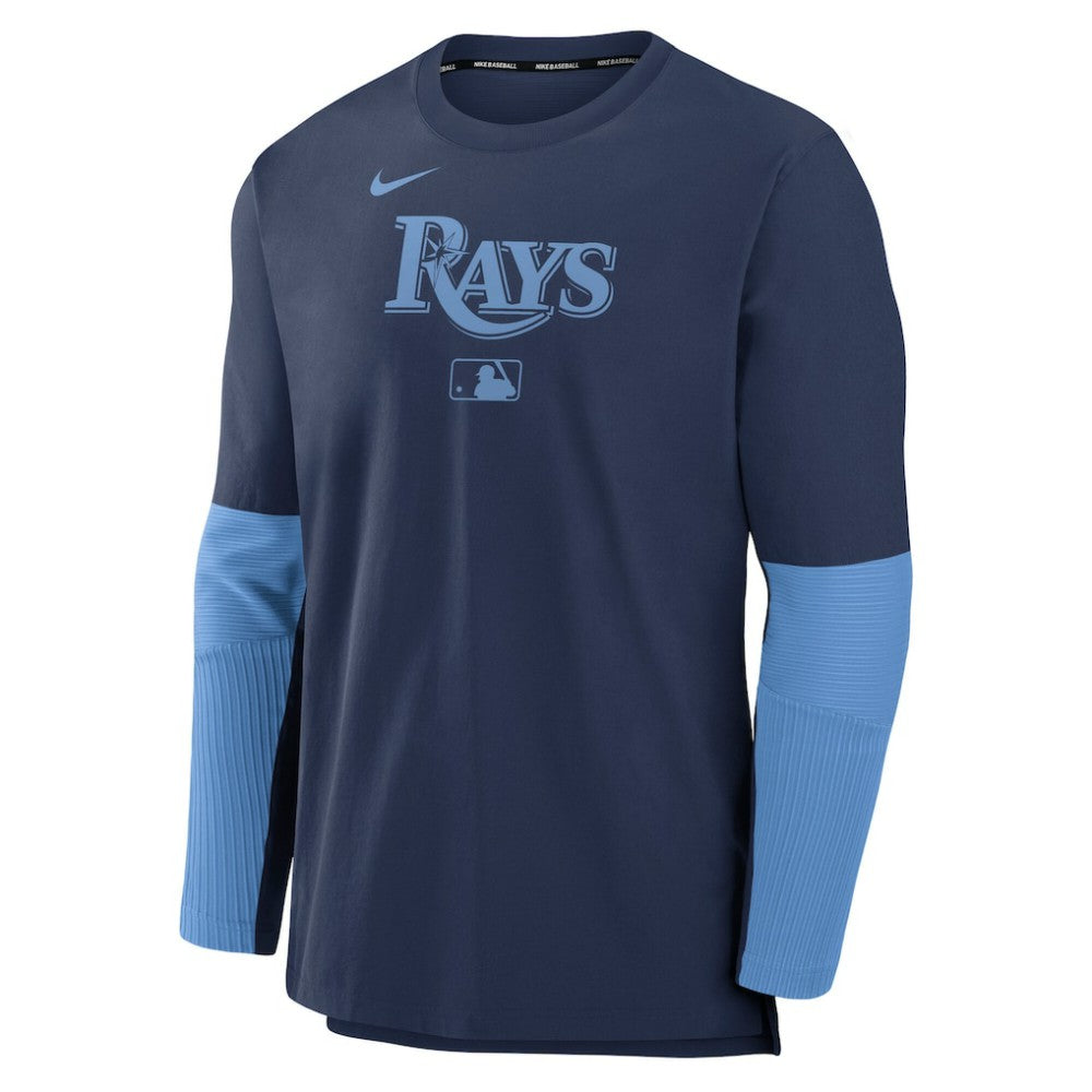 Tampa Bay Rays Nike Authentic Collection Player Dri-FIT Lightweight Pullover  - Navy/Light Blue - Nike Lifestyle