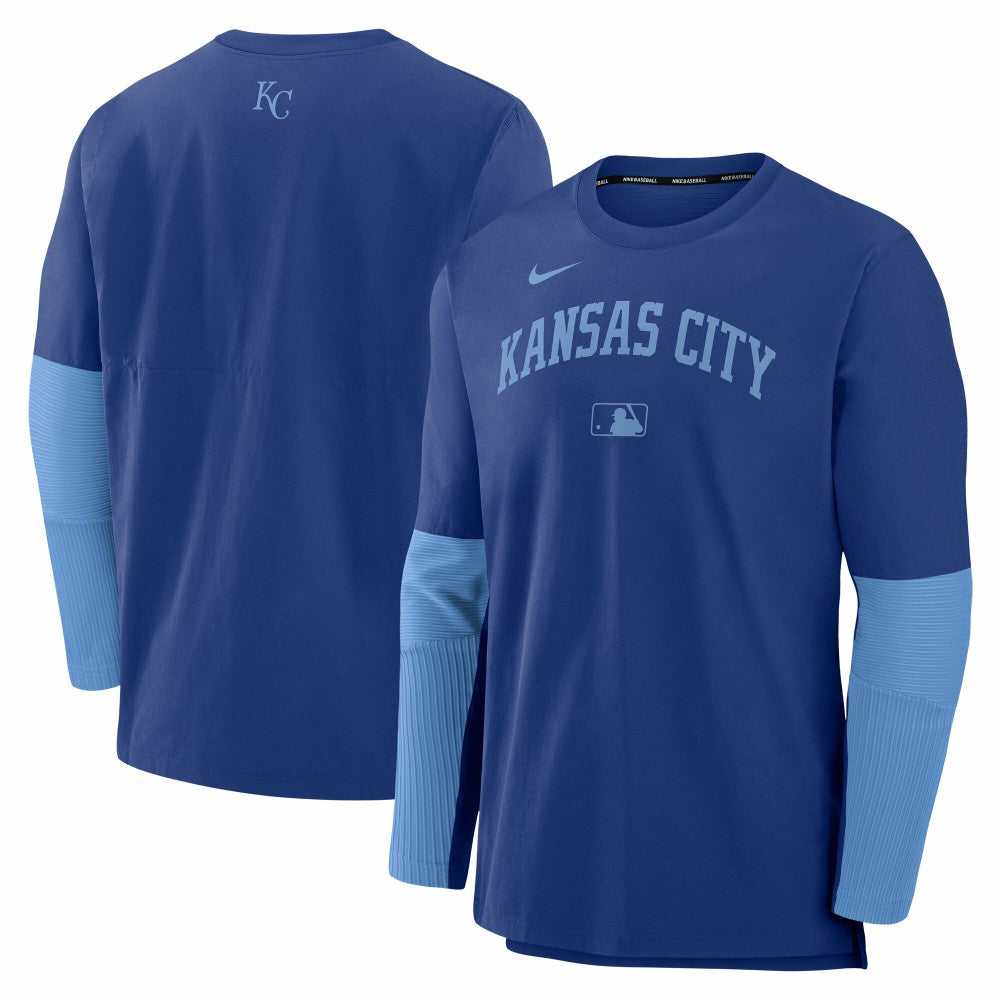 Kansas City Royals Nike Authentic Collection Player Dri-FIT Lightweight Pullover  - Royal/Light Blue - Nike Lifestyle