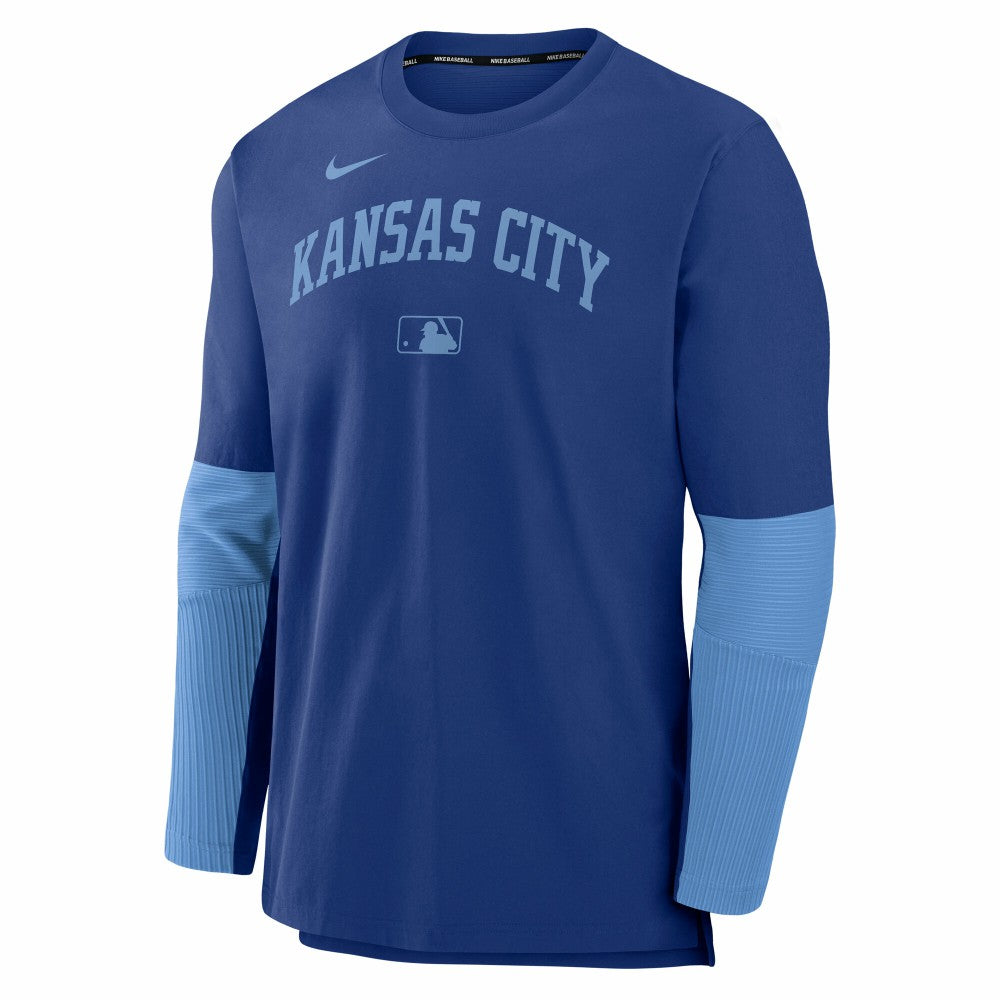 Kansas City Royals Nike Authentic Collection Player Dri-FIT Lightweight Pullover  - Royal/Light Blue - Nike Lifestyle
